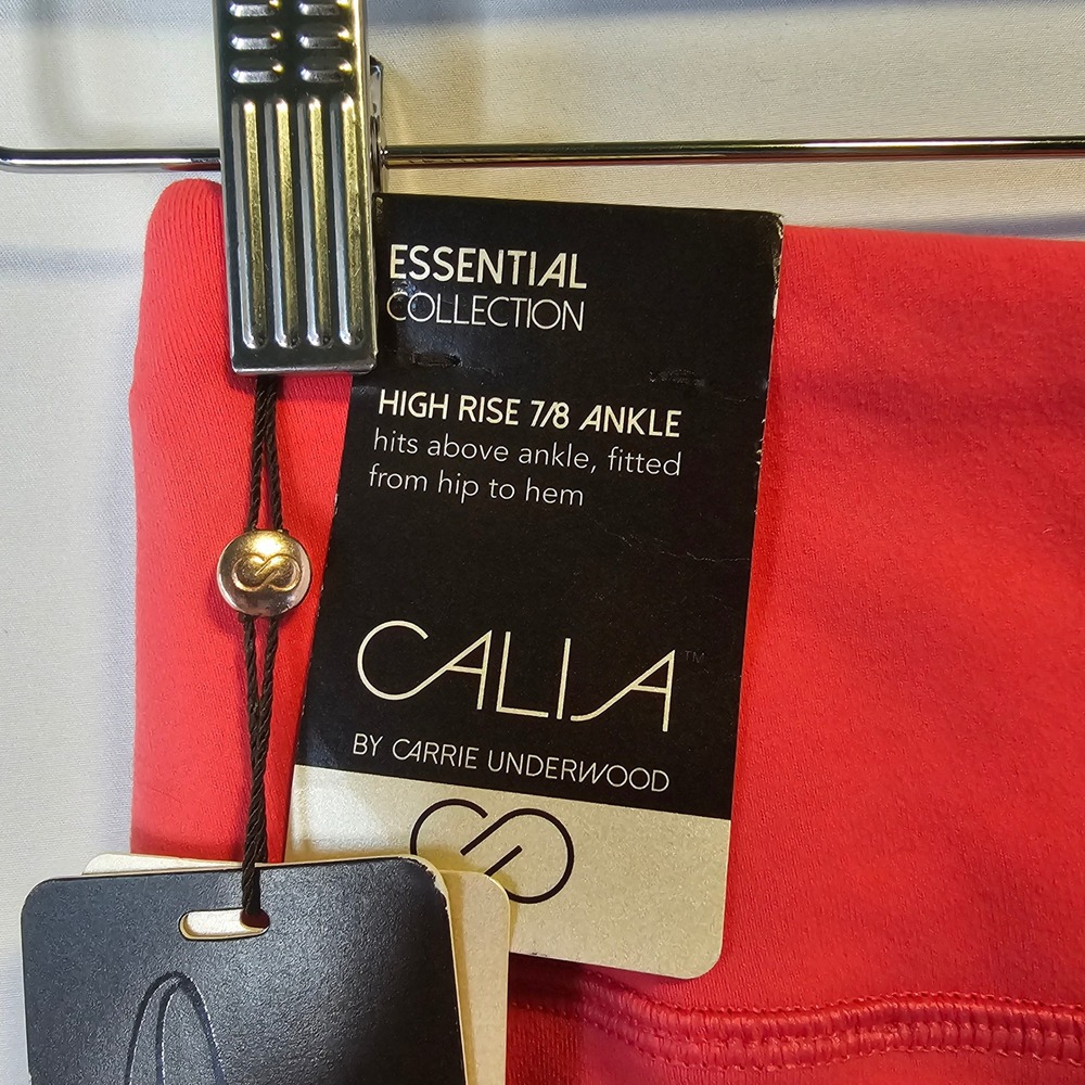 Calia Essential Scallop 7/8 Leggings Small Paradise Pink Coquette Activewear New - Picture 4 of 5